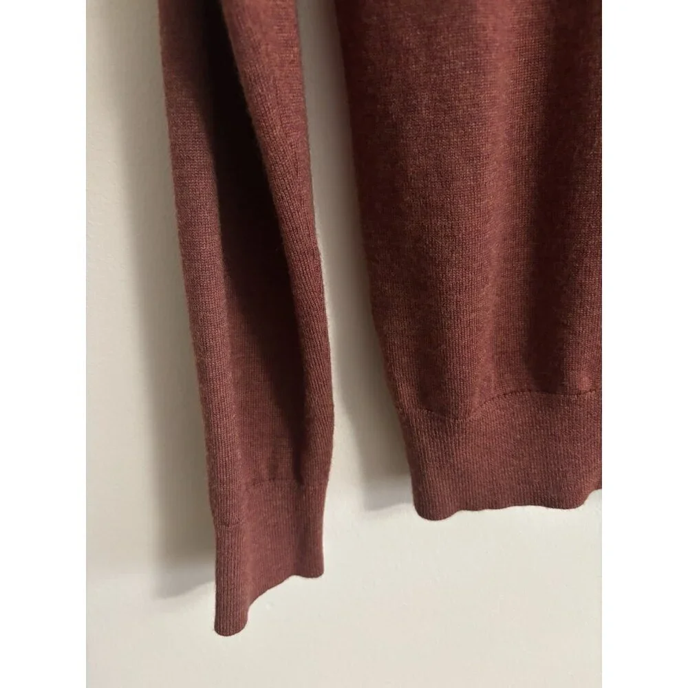 Banana Republic Mens Merino Wool Crew Neck Sweater Rust Orange Red Italian Small